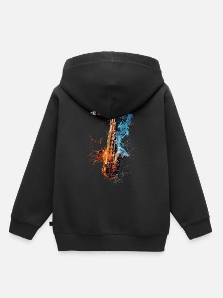 Saxophon - Kinder Premium Organic Hoodie - Schwarz