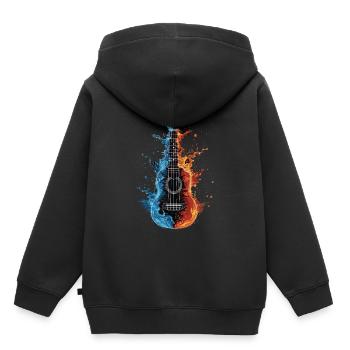 Ukulele - Kinder Premium Organic Hoodie - Schwarz - Hinten - AI Model Kid Male (0cm)