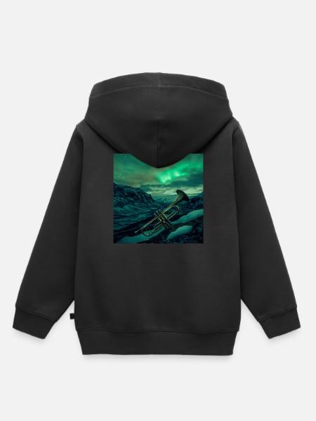 Trompete - Kinder Premium Organic Hoodie - Schwarz