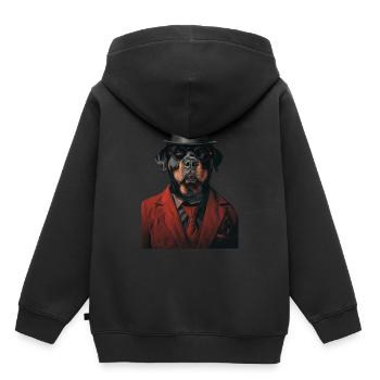 Rottweiler - Kinder Premium Organic Hoodie - Schwarz - Hinten - AI Model Kid Male (0cm)
