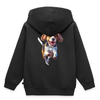 Beagle - Kinder Premium Organic Hoodie - Schwarz - Hinten - AI Model Kid Male (0cm)