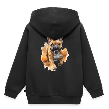 Bulldogge - Kinder Premium Organic Hoodie - Schwarz - Hinten - AI Model Kid Male (0cm)