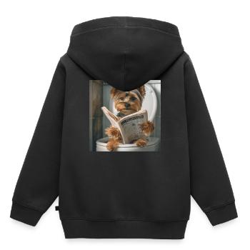 Yorkshire Terrier - Kinder Premium Organic Hoodie - Schwarz - Hinten - AI Model Kid Male (0cm)