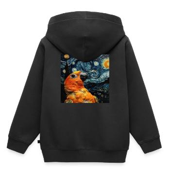 Sittiche - Kinder Premium Organic Hoodie - Schwarz - Hinten - AI Model Kid Male (0cm)