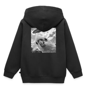 Sittiche - Kinder Premium Organic Hoodie - Schwarz - Hinten - AI Model Kid Male (0cm)