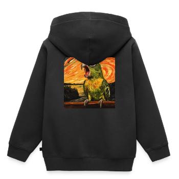 Sittiche - Kinder Premium Organic Hoodie - Schwarz - Hinten - AI Model Kid Male (0cm)
