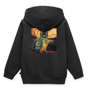 Sittiche - Kinder Premium Organic Hoodie - Schwarz - Hinten - AI Model Kid Male (0cm)