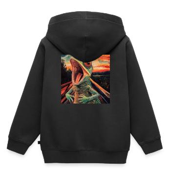 Chamäleon - Kinder Premium Organic Hoodie - Schwarz - Hinten - AI Model Kid Male (0cm)