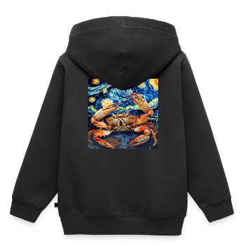 Krabbe - Kinder Premium Organic Hoodie - Schwarz - Hinten - AI Model Kid Male (0cm)