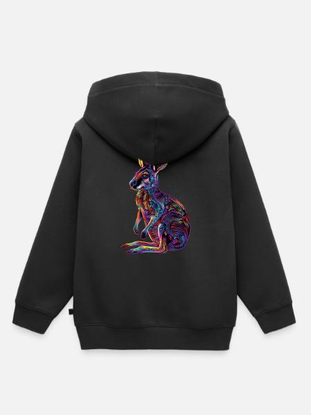 Wallaby - Kinder Premium Organic Hoodie - Schwarz