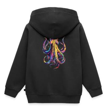 Tintenfisch - Kinder Premium Organic Hoodie - Schwarz - Hinten - AI Model Kid Male (0cm)