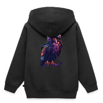 Geier - Kinder Premium Organic Hoodie - Schwarz - Hinten - AI Model Kid Male (0cm)