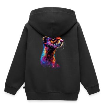 Wiesel - Kinder Premium Organic Hoodie - Schwarz - Hinten - AI Model Kid Male (0cm)