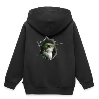 Kolibri - Kinder Premium Organic Hoodie - Schwarz - Hinten - AI Model Kid Male (0cm)