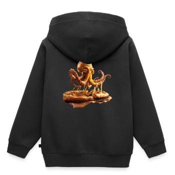 Tintenfisch - Kinder Premium Organic Hoodie - Schwarz - Hinten - AI Model Kid Male (0cm)