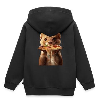 Wiesel - Kinder Premium Organic Hoodie - Schwarz - Hinten - AI Model Kid Male (0cm)