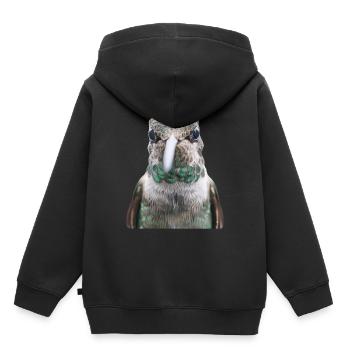 Kolibri - Kinder Premium Organic Hoodie - Schwarz - Hinten - AI Model Kid Male (0cm)