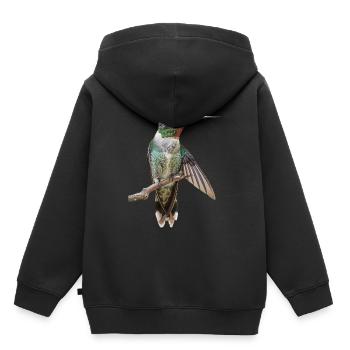 Kolibri - Kinder Premium Organic Hoodie - Schwarz - Hinten - AI Model Kid Male (0cm)