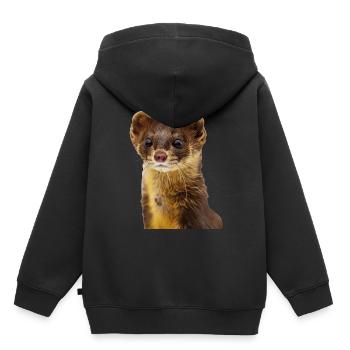 Wiesel - Kinder Premium Organic Hoodie - Schwarz - Hinten - AI Model Kid Male (0cm)