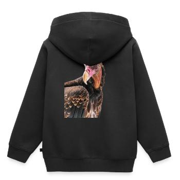 Geier - Kinder Premium Organic Hoodie - Schwarz - Hinten - AI Model Kid Male (0cm)
