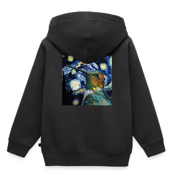 Kolibri - Kinder Premium Organic Hoodie - Schwarz - Hinten - AI Model Kid Male (0cm)