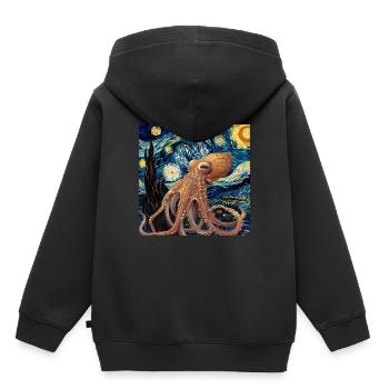 Tintenfisch - Kinder Premium Organic Hoodie - Schwarz - Hinten - AI Model Kid Male (0cm)
