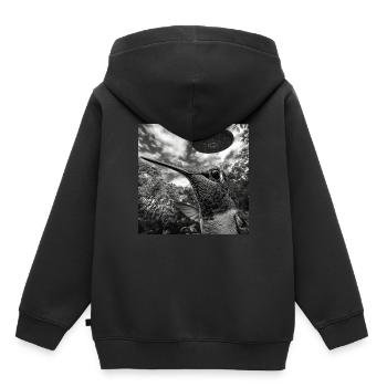Kolibri - Kinder Premium Organic Hoodie - Schwarz - Hinten - AI Model Kid Male (0cm)