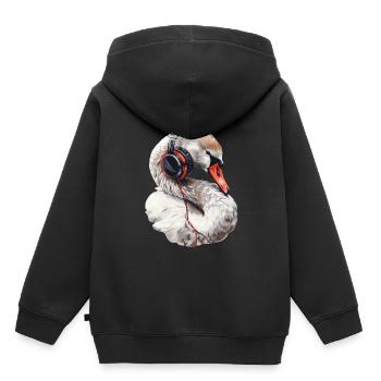 Schwan - Kinder Premium Organic Hoodie - Schwarz - Hinten - AI Model Kid Male (0cm)