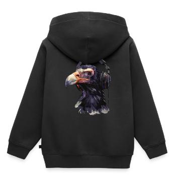 Geier - Kinder Premium Organic Hoodie - Schwarz - Hinten - AI Model Kid Male (0cm)