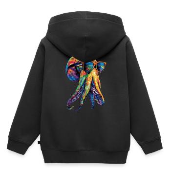 Tintenfisch - Kinder Premium Organic Hoodie - Schwarz - Hinten - AI Model Kid Male (0cm)