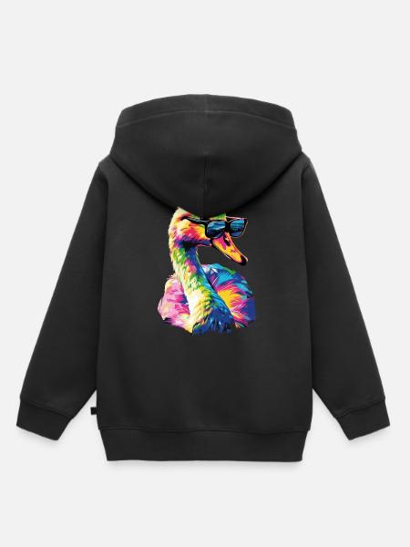 Schwan - Kinder Premium Organic Hoodie - Schwarz