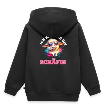 Kölle Alaaf Je suis ici la bergère amusante - Sweat Premium à capuche enfant bio - noir - Dos - AI Model Kid Male (0cm)