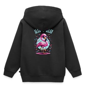 Alaaf & Helau Flamingo Cologne Carnaval d’Alaaf - Sweat Premium à capuche enfant bio - noir - Dos - AI Model Kid Male (0cm)