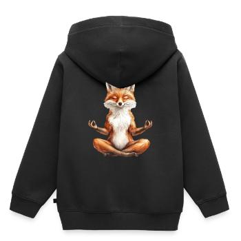 Fuchs - Kinder Premium Organic Hoodie - Schwarz - Hinten - AI Model Kid Male (0cm)