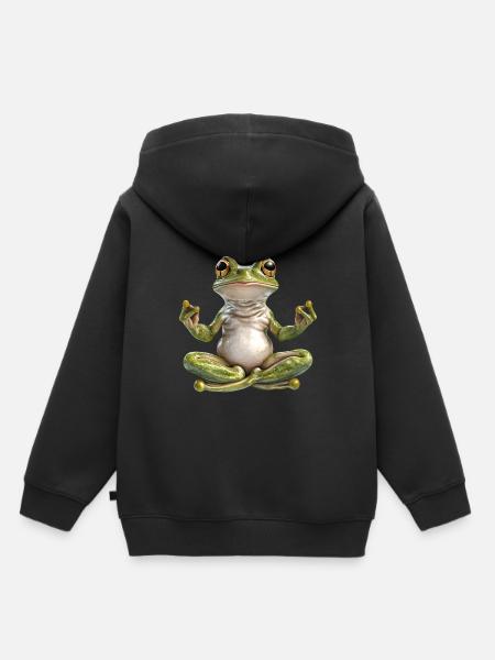 Frosch - Kinder Premium Organic Hoodie - Schwarz