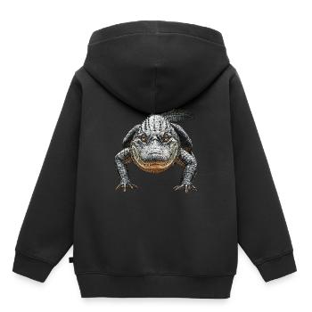 Alligator - Kinder Premium Organic Hoodie - Schwarz - Hinten - AI Model Kid Male (0cm)