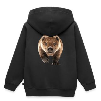 Biber - Kinder Premium Organic Hoodie - Schwarz - Hinten - AI Model Kid Male (0cm)