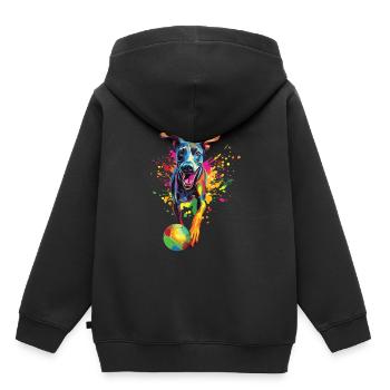 Windhund - Kinder Premium Organic Hoodie - Schwarz - Hinten - AI Model Kid Male (0cm)