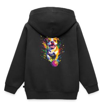 Staffordshire Bullterrier - Kinder Premium Organic Hoodie - Schwarz - Hinten - AI Model Kid Male (0cm)