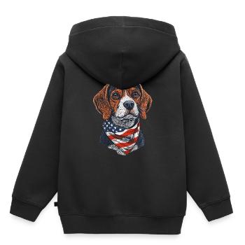Beagle - Kinder Premium Organic Hoodie - Schwarz - Hinten - AI Model Kid Male (0cm)