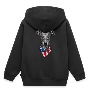 Windhund - Kinder Premium Organic Hoodie - Schwarz - Hinten - AI Model Kid Male (0cm)