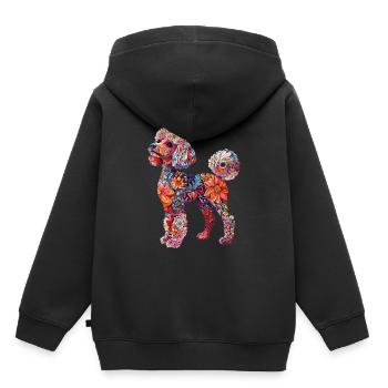 Pudel - Kinder Premium Organic Hoodie - Schwarz - Hinten - AI Model Kid Male (0cm)