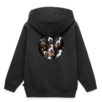 Border Collie - Kinder Premium Organic Hoodie - Schwarz - Hinten - AI Model Kid Male (0cm)