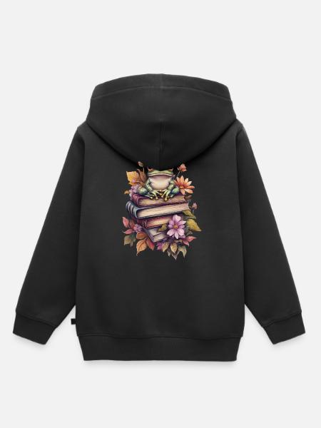 Frosch - Kinder Premium Organic Hoodie - Schwarz