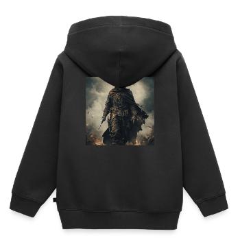 Cowboy - Kinder Premium Organic Hoodie - Schwarz - Hinten - AI Model Kid Male (0cm)