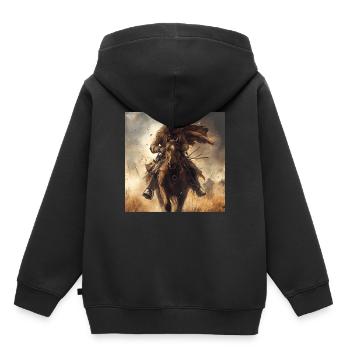 Cowboy - Kinder Premium Organic Hoodie - Schwarz - Hinten - AI Model Kid Male (0cm)