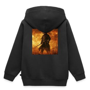 Cowboy - Kinder Premium Organic Hoodie - Schwarz - Hinten - AI Model Kid Male (0cm)