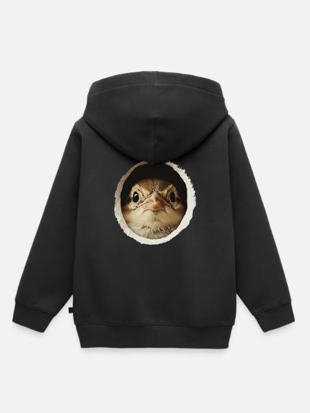 Finch Bird - Kinder Premium Organic Hoodie - Schwarz