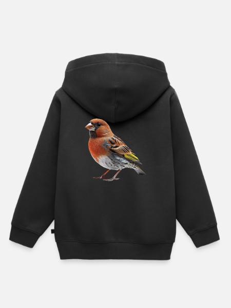 Finch Bird - Kinder Premium Organic Hoodie - Schwarz