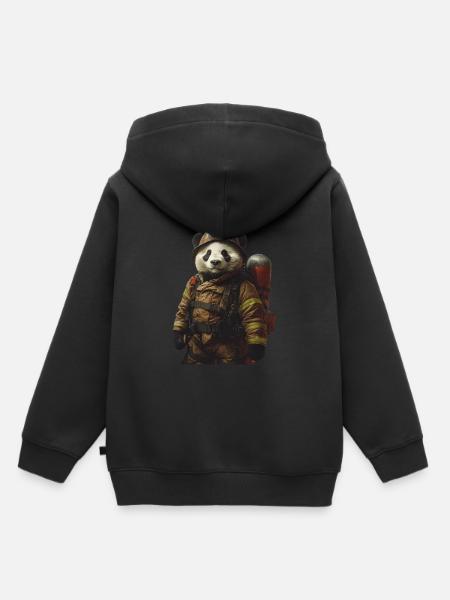 Panda - Kinder Premium Organic Hoodie - Schwarz